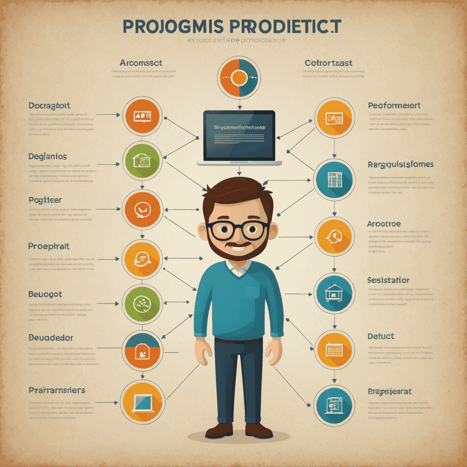 Diagrama que muestra la progresión de proyectos simples a complejos, ilustrando el crecimiento de un programador